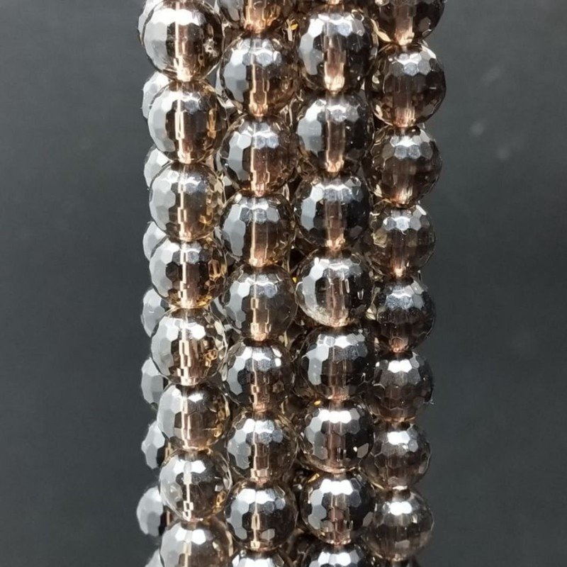 Quarzo Fume AA Perline Forma Tondo Sfaccettato 08mm