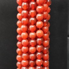 Corniola Rossa Perline Forma Tondo Sfaccettato 08mm