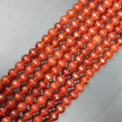 Corniola Rossa Perline Forma Tondo Sfaccettato 08mm