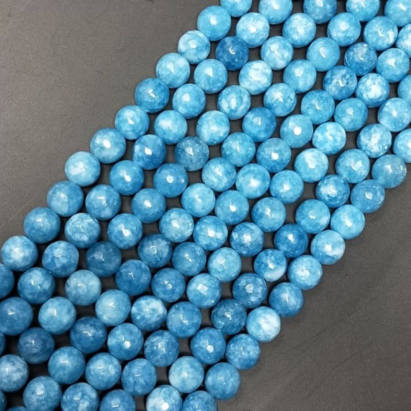 Angelite Perline Forma Tondo Sfaccettato 08mm