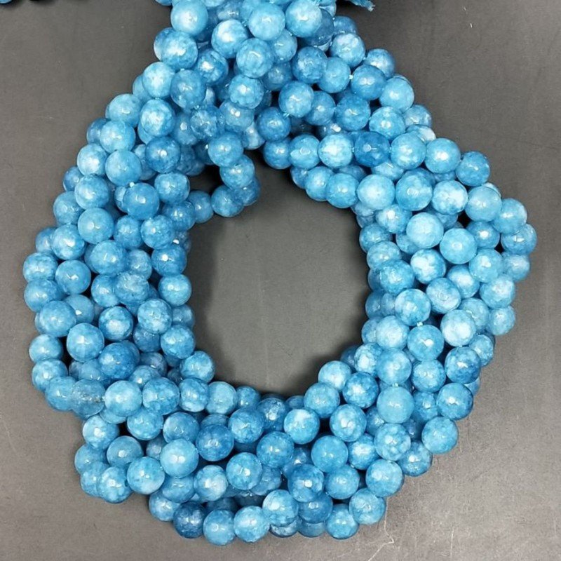Angelite Perline Forma Tondo Sfaccettato 08mm