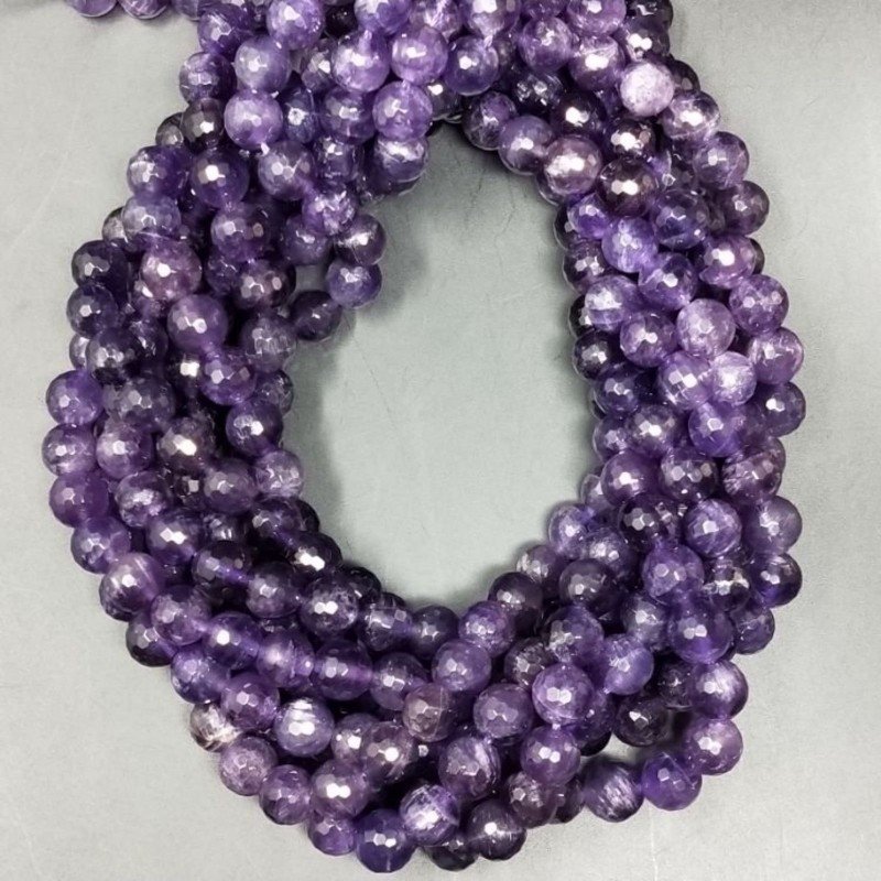 Ametista Africana Perline Forma Tondo Sfaccettato 08mm