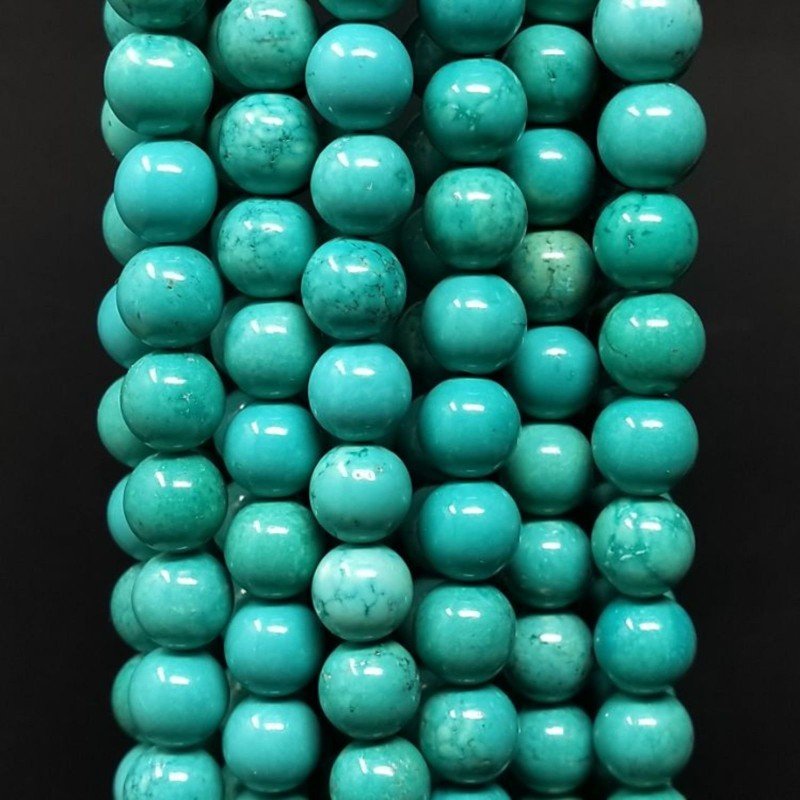 Turchese Stabilizzato Perline Forma Tondo Liscio 08mm