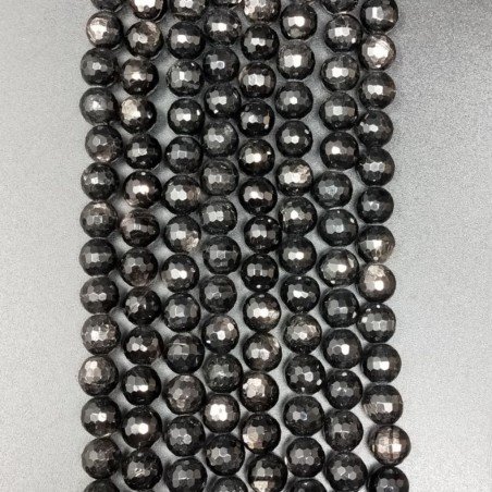 Tormalina Nera Perline Forma Tondo Sfaccettato 08mm