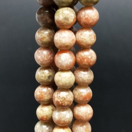 Unakite Naturale Perline Forma Tondo Liscio 08mm