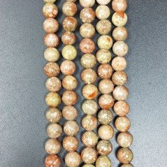 Unakite Naturale Perline Forma Tondo Liscio 08mm