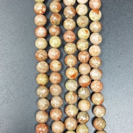 Unakite Naturale Perline Forma Tondo Liscio 08mm