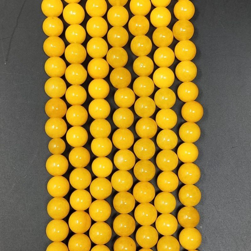 Giada Gialla Perline Forma Tondo Liscio 08mm