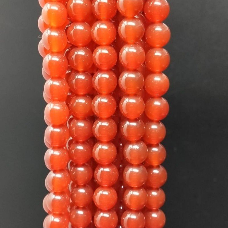 Corniola Rossa Perline Forma Tondo Liscio 08mm