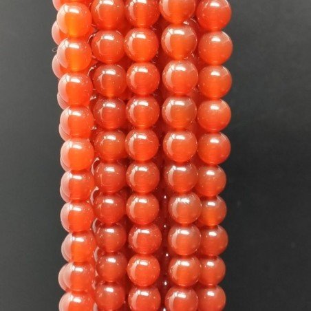 Corniola Rossa Perline Forma Tondo Liscio 08mm