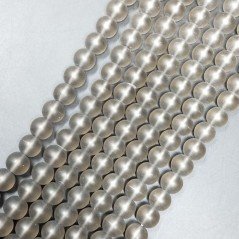 Quarzo Fumé Perline Forma Tondo Liscio Satinato-Matte 08mm