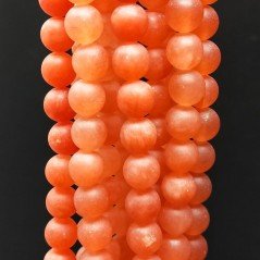 Giada Arancia Satinato-Matte Perline Forma Tondo Liscio 08mm