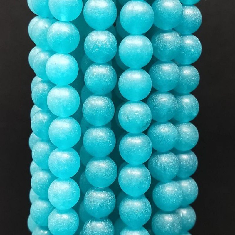 Angelite Perline Forma Tondo Liscio Satinato-Matte 08mm