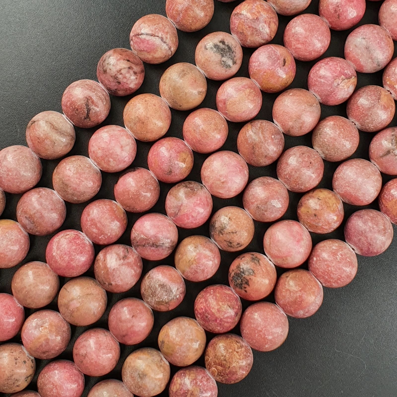 Rodonite Perline Forma Tondo Liscio 12mm