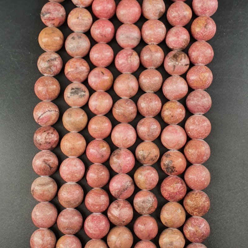 Rodonite Perline Forma Tondo Liscio 12mm