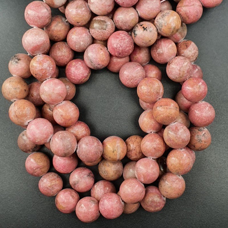 Rodonite Perline Forma Tondo Liscio 12mm