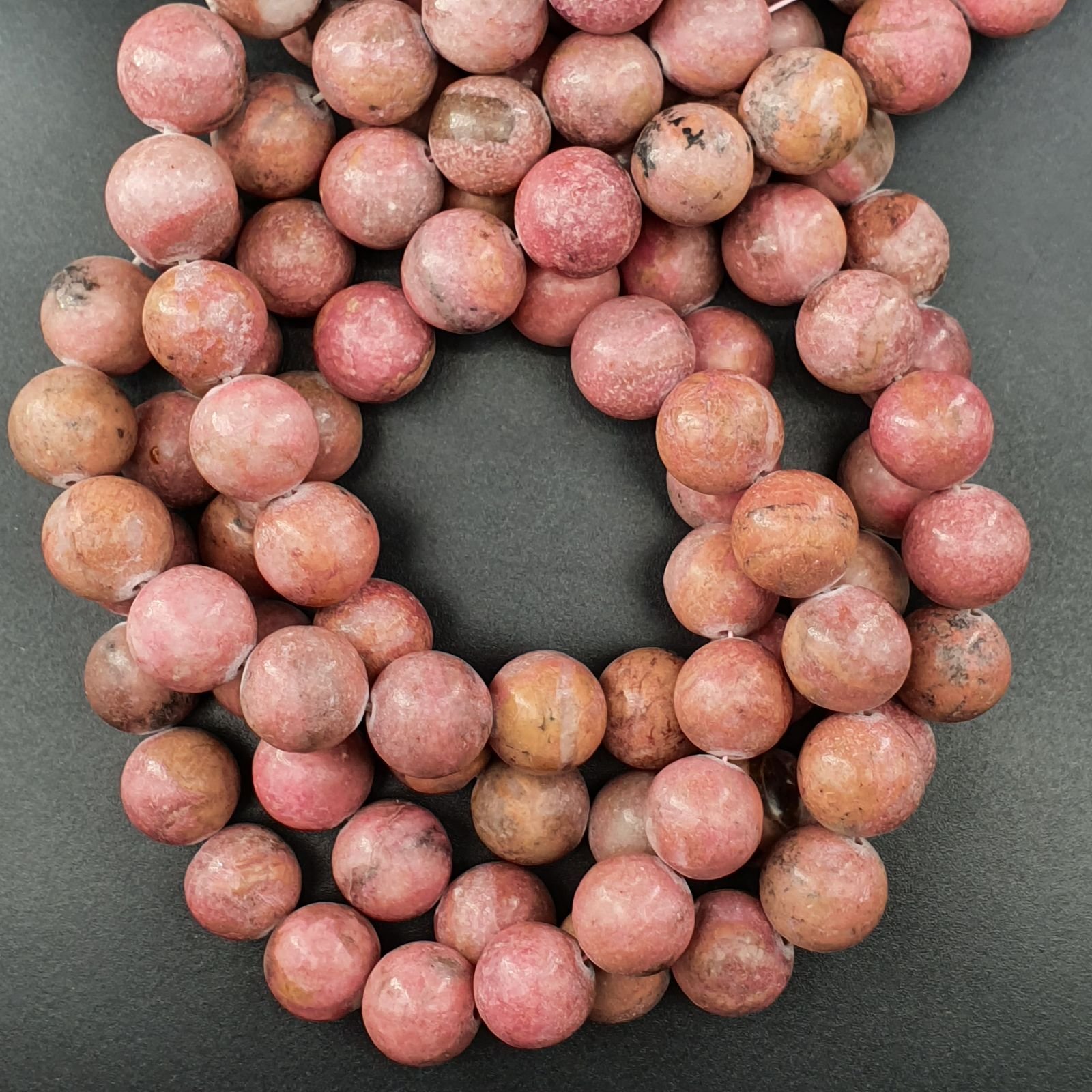 Rodonite Perline Forma Tondo Liscio 12mm