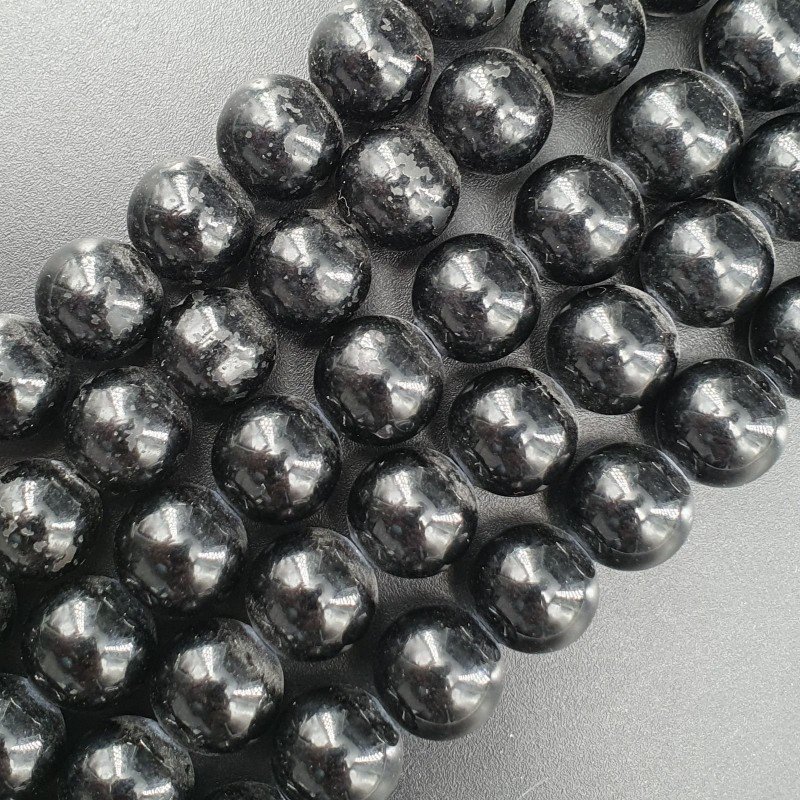 Cristallo Nero Tinto Perline Forma Tondo Liscio 10mm