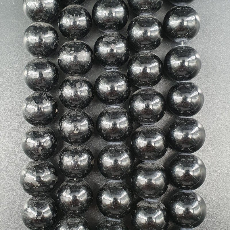 Cristallo Nero Tinto Perline Forma Tondo Liscio 10mm