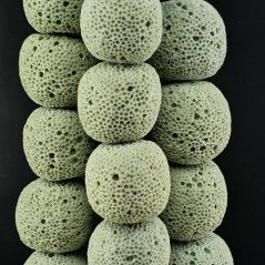 Pietra Lavica Verde Perline Forma Tondo 12mm