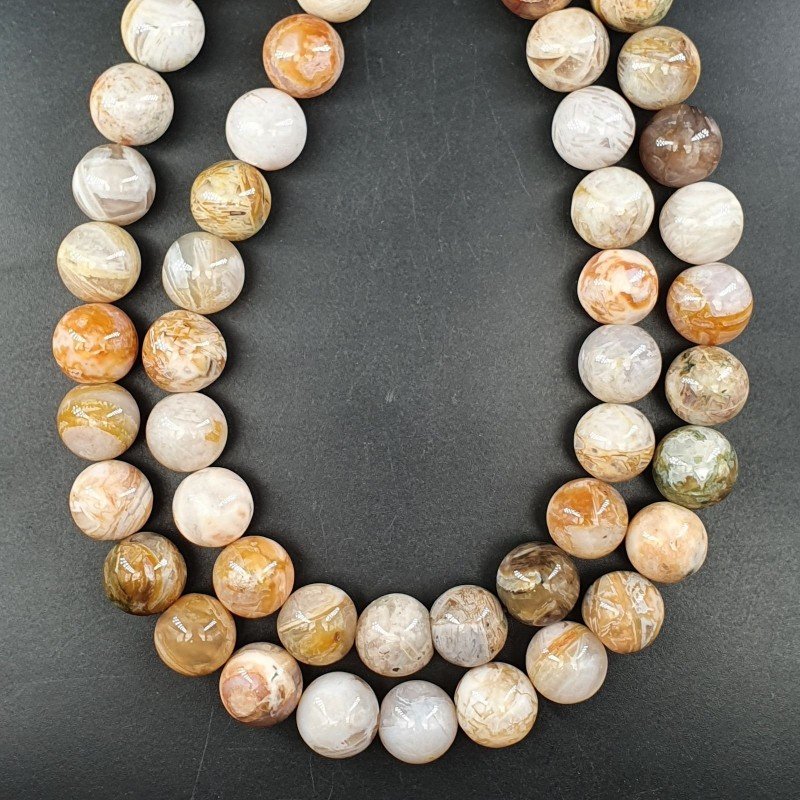 Agata Botswana Gialla Perline Forma Tondo Liscio 14mm