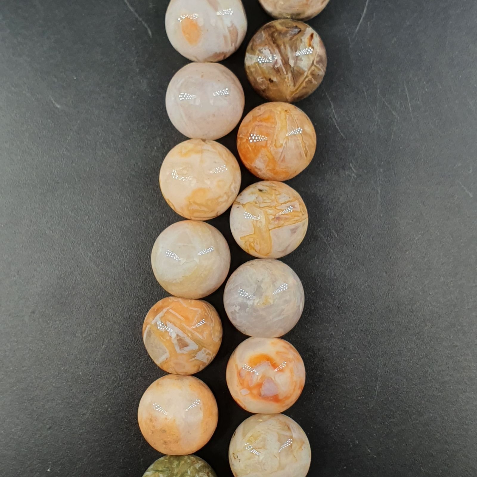Agata Botswana Gialla Perline Forma Tondo Liscio 14mm
