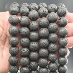 Pietra Lavica Perline Forma Tondo Liscio 14mm