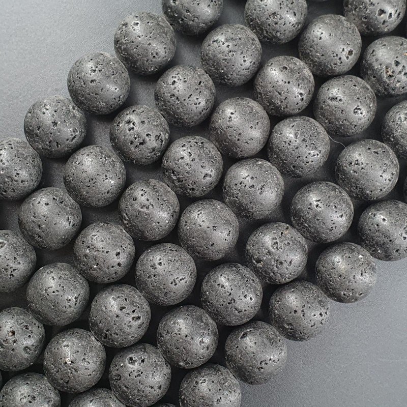 Pietra Lavica Perline Forma Tondo Liscio 14mm