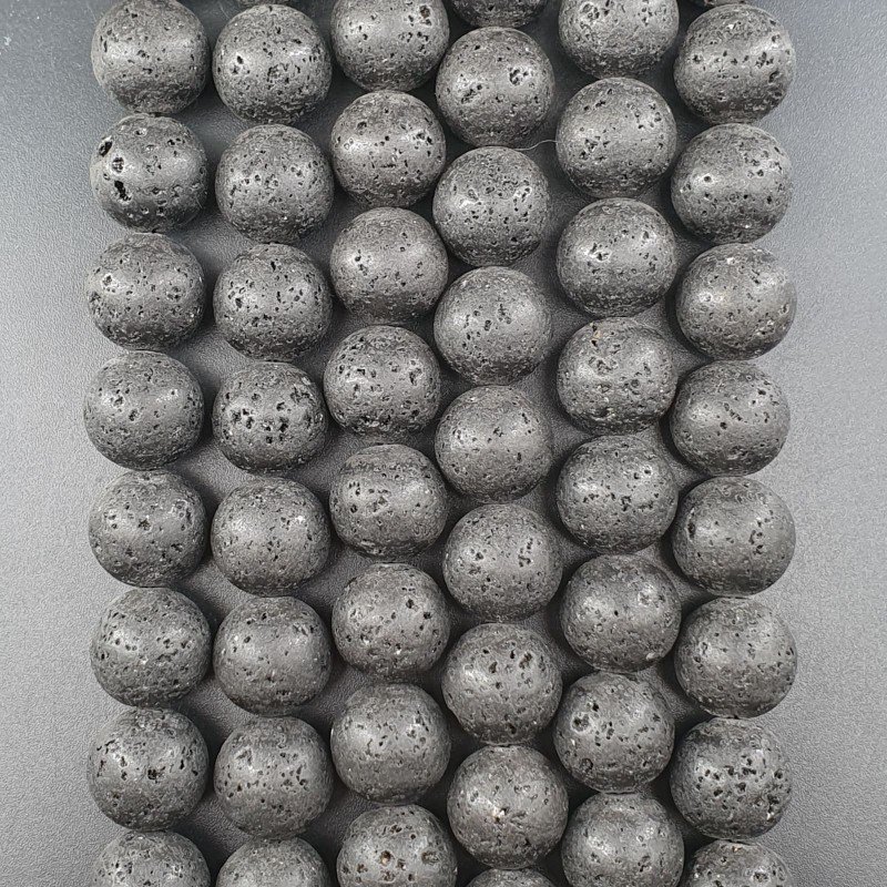 Pietra Lavica Perline Forma Tondo Liscio 14mm