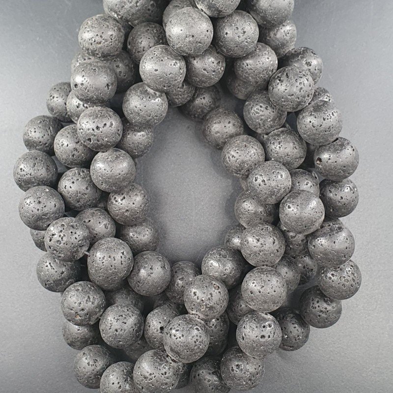 Pietra Lavica Perline Forma Tondo Liscio 14mm