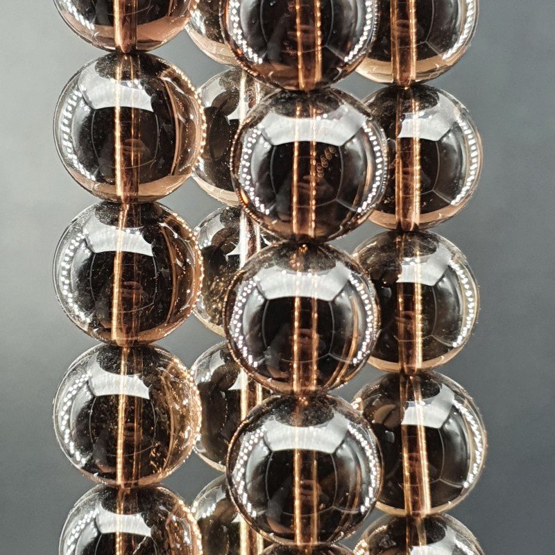 Quarzo Fume Perline Forma Tondo Liscio 14mm