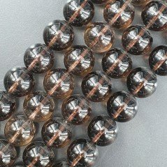 Quarzo Fumé Perline Forma Tondo Liscio 14mm