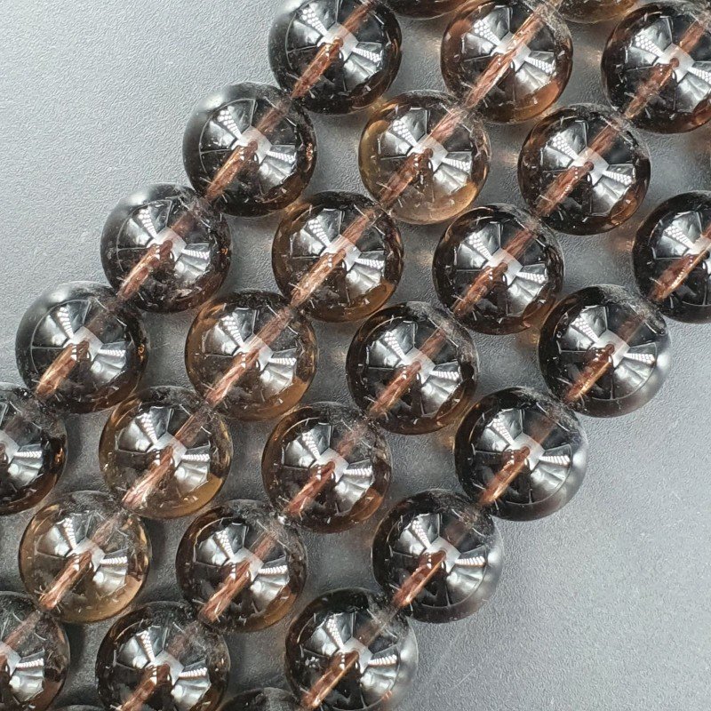 Quarzo Fume Perline Forma Tondo Liscio 14mm