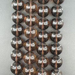 Quarzo Fumé Perline Forma Tondo Liscio 14mm