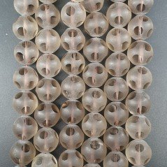 Quarzo Fumé Perline Forma Tondo Liscio 14mm