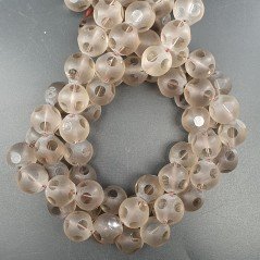Quarzo Fumé Perline Forma Tondo Liscio 14mm
