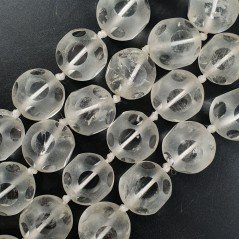 Cristallo Di Rocca Perline Forma Tondo Liscio Satinato-Matte 16mm