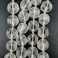 Cristallo Di Rocca Perline Forma Tondo Liscio Satinato-Matte 16mm