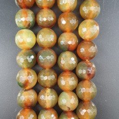 Agata Bicolore Perline Forma Tondo Sfaccettato 16mm Agata Bicolore Perline Forma Tondo Sfaccettato 16mm