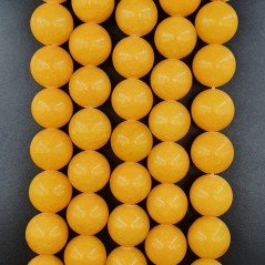 Giada Gialla Perline Forma Tondo Liscio 16mm