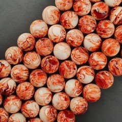 Resina Ambra Rosso Perline Forma Tondo Liscio 16mm