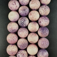 Corallo Bamboo Spugna Viola Perline Forma Tondo Liscio 16mm