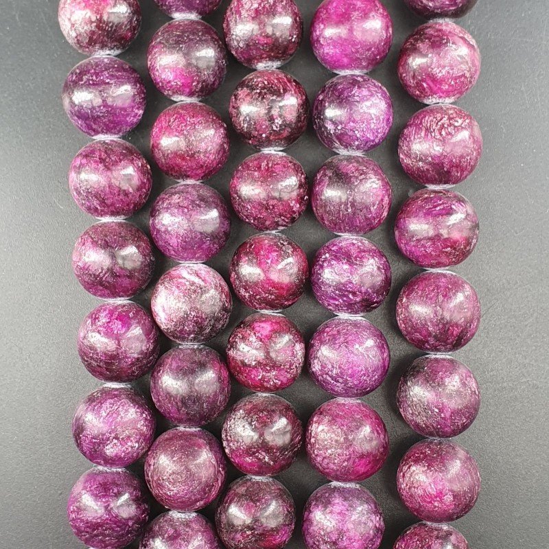 Sugilite Rinforzato in Perline Forma Tondo Liscio Foro Passante 16mm