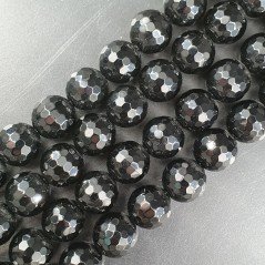 Onice Nera Perline Forma Tondo Sfaccettato 12mm