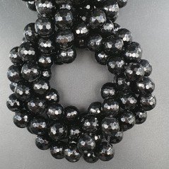 Onice Nera Perline Forma Tondo Sfaccettato 12mm
