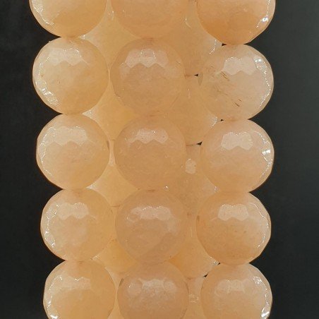 Giada Rosa Perline Forma Tondo Sfaccettato 12mm