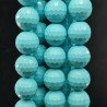 Turchese 6 Fiori Perline Forma Tondo Sfaccettato 12mm