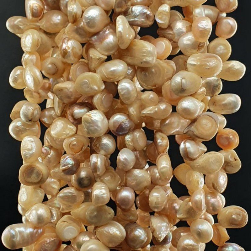Perle di fiume irregolare giallo chiaro foro laterale