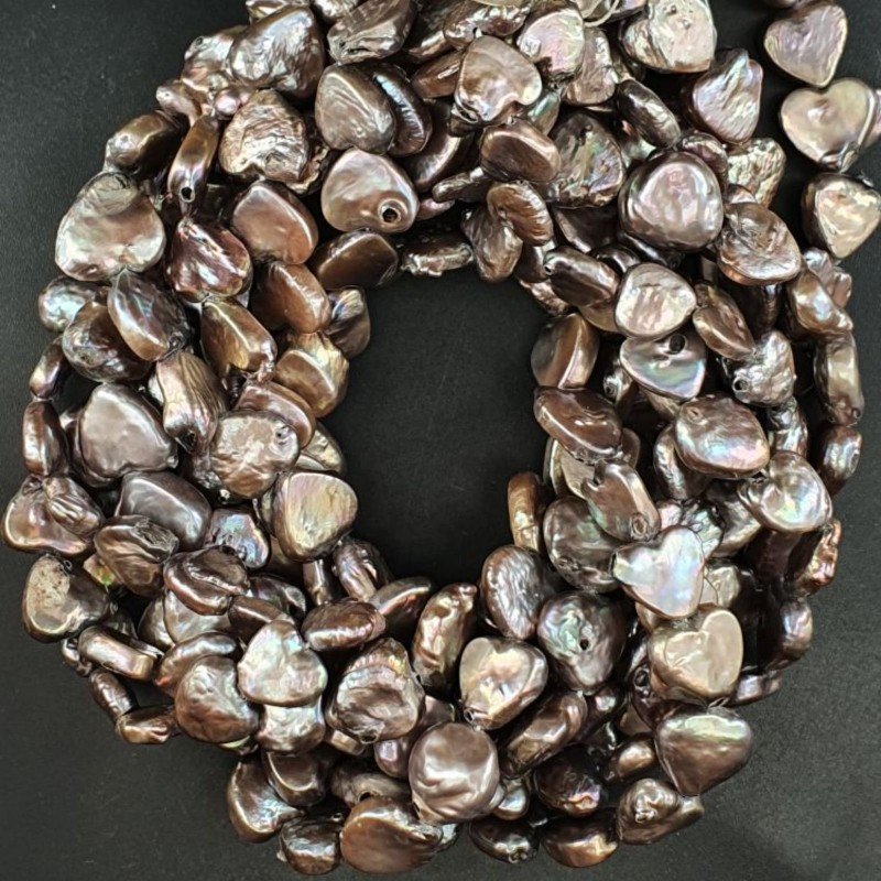 Perle di fiume peacock cuore 12mm