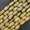 Perle di fiume giallo tubetti rigati 12x20mm